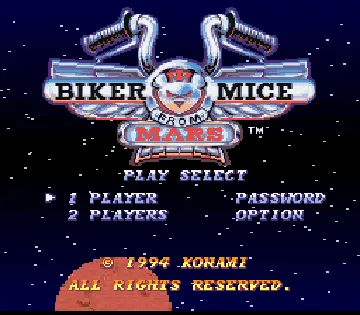 Biker Mice from Mars (USA) screen shot title